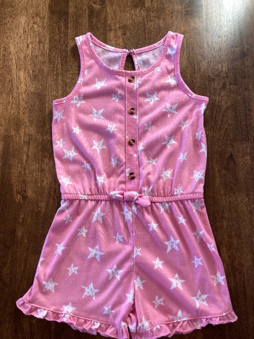 Sweet Butterfly Pink Star Romper for Girls Size Large (6x) EUC!
